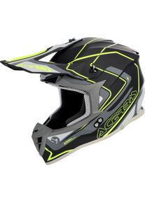 Acerbis Linear, motocross helmet , color: Matt Black/Grey/Neon-Yellow , size: XL