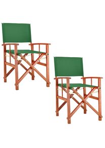 Casaria Krzesło reżyserskie Cannes zestaw 2 krzeseł z zielonego eukaliptusa z certyfikatem FSC