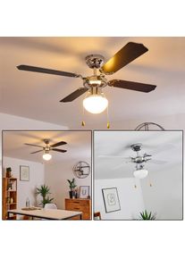 hofstein Valletta Deckenventilator Chrom, Schwarz, Wei&szlig;, 1-flammig