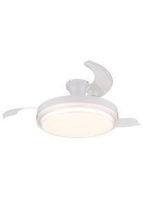 Beliz Ventilateur de plafond lumineux Luminaires Globo Lighting LED Blanc, 1 lumière, Télécommandes