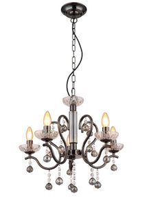 Illuminazione Globo Lighting Camila Lampadario a corona Cromo, Nero, 5-Luci