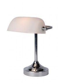 Lampe de banquier Lucide Banker Chrome, 1 lumi&egrave;re