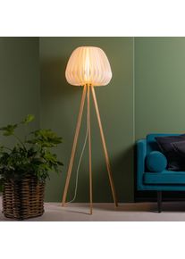 BRILLIANT LEUCHTEN Brilliant Inna Stehlampe Holz hell, Weiß, 1-flammig