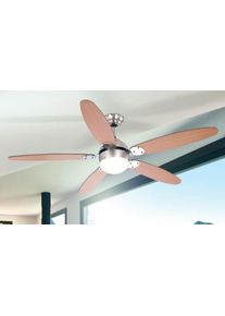 Ventilateur Globo AZURA Chrome, Acier inoxydable, Nickel mat, 1 lumière