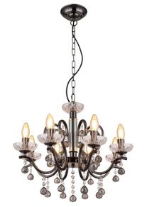 Illuminazione Globo Lighting Camila Lampadario a corona Cromo, Nero, 8-Luci