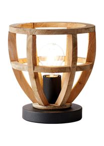 Lampe &agrave; poser Brilliant Matrix Wood Noir, 1 lumi&egrave;re