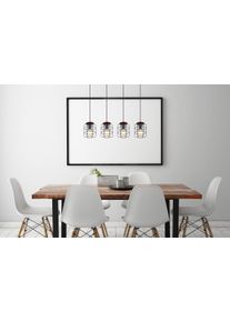 Globo WILLA Lampa Wisząca ciemne drewno, czarny, 4-punktowe