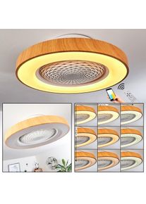 hofstein Ventilateur de plafond Penon LED Blanc, 1 lumière, Télécommandes