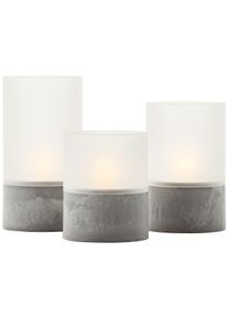 Lampe de table ext&eacute;rieure set de 3 Brilliant Bougie LED Gris, 1 lumi&egrave;re