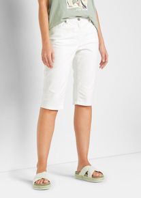 Stretchiga jeansbermudas med uppvikta benslut - vit - storlek 38 - bonprix