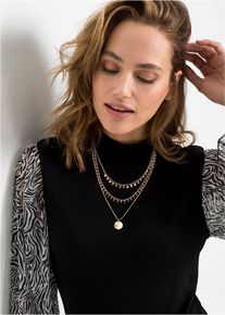 Flerradigt halsband - guld - storlek Onesize - bonprix
