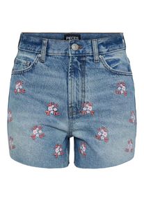 Pieces Dames Jeans blauw denim / koraal / wit 27-28