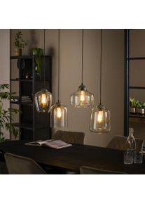 hofstein Suspension Polvero Argent Oxyd&eacute;, 4 lumi&egrave;res