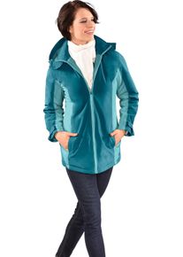 Damska Funkčná bunda s flaušovou podšívkou petrolejová a chladná tyrkysová veľkosť 56