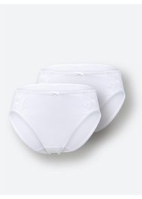 wäschepur Dames Jazzpants in wit ,maat 36/38, Witt, 82% Polyamide, 18% Elastan