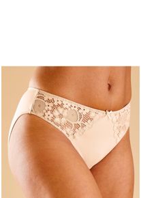 Petite Fleur Dames Slip in bruin+toffee+poudre ,maat 32/34, Witt, 86% Polyester, 14% Elastan