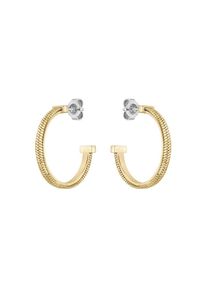 BOSS, Damen, Paar Creolen &raquo;Schmuck Edelstahl Ohrschmuck Ohrringe ZIA&laquo;, gelbgoldfarben-edelstahlfarben, gelbgoldfarben-edelstahlfarben, BOSS Schmuck - 