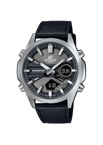 CASIO EDIFICE, Damen, Chronograph Quarzuhr, Armbanduhr, Herrenuhr, Lederarmband, analog, digital, anthrazit-schwarz, anthrazit-schwarz, Markanter 