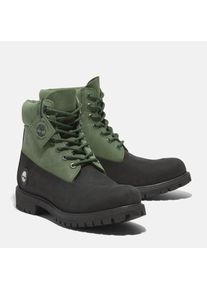 Timberland, Herren, Schn&uuml;rboots &raquo;6 inch Premium FTB&laquo; Winterstiefel, Schn&uuml;rstiefel, Winterschuhe, wasserdicht, BLACK NUBUCK W DARK GREEN, 41, BLACK 
