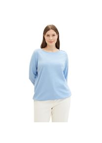 Tom Tailor PLUS , 3/4-Arm-Shirt mit U-Boot-Ausschnitt und Knopfdetails , light fjord blue , N-Gr , 42 -N-Gr , 42 , 3/4 Arm Shirt von Tom Tailor Plus