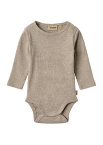 WHEAT , Body »Rib Body L/S Spencer« , gravel melange , N-Gr , 86 -N-Gr , 86 , Gemütlicher Body von WHEAT für Babys