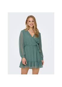 Only , Wickelkleid »ONLTIVA L/S DOBBY FAKE WRAP DRESS WVN« Sommerkleid , North Atlantic , N-Gr , XS (34) -N-Gr , XS (34) , Regular Fit Passform:...