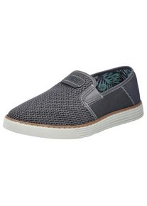 Rieker, Herren, Slipper Espadrilles, Sommerschuh mit kontrastfarbenen Ziern&auml;hten, dunkelgrau, 47, dunkelgrau, Slipper mit bedrucktem Innenfutter