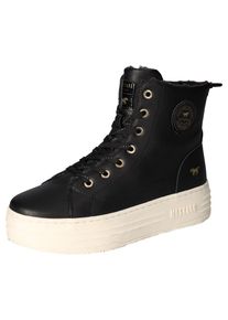 Mustang Shoes, Damen, Winterboots , Plateauboots, Stiefelette, High top Sneaker mit Innenrei&szlig;verschluss, schwarz, 39, schwarz, Schn&uuml;rboots mit 