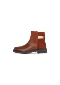 Tommy Hilfiger , Stiefelette »TH LOGO LEATHER MIX CHELSEA«, Blockabsatz, Businesschuh, Boots mit TH-Schmuckelement , cognac used , 40 , 40 ,...