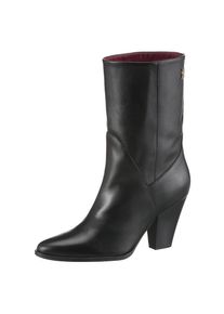 Tommy Hilfiger , Cowboy Stiefelette »MID COWBOY HEEL LEATHER«, Trichterabsatz, Stiefelette, Westernstiefelette in spitzer Form , schwarz , 42 , 42...