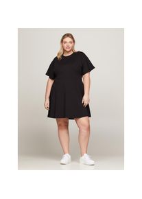 Tommy Hilfiger Curve , Blusenkleid »CRV F&F C-NK TSHIRT DRESS SS« Große Größen , Black , N-Gr , 46 -N-Gr , 46 , Elastisches Material, das sich...