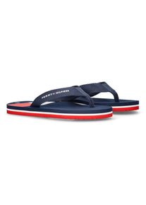 Tommy Hilfiger , Kinder,Jugendliche , Zehentrenner , Slides, Sandale mit Zehensteg , blau , 41 , 41 , Zehentrenner von Tommy Hilfiger