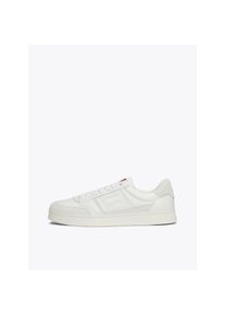 Tommy Jeans , Plateausneaker »THE GREENWICH MIX MEDIA«, Freitzeitschuh, Schnürschuh, Halbschuh mit Logoflagge , ecru , 42 , 42 , Trendiger...