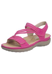 Rieker , Riemchensandale , Sommerschuh, Sandalette, Keilabsatz, mit Gummizügen , fuchsia , 37 , 37 , Sandale in sportivem Look, mit Klettriemchen