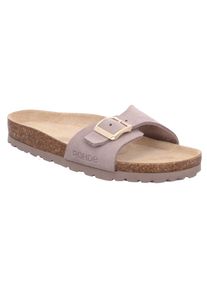 Rohde , Pantolette, Keilabsatz, Sommerschuh, Schlappen mit vorgeformtem Softfußbett , hellbeige , 36 , 36 , Mit verstellbarer Schnalle
