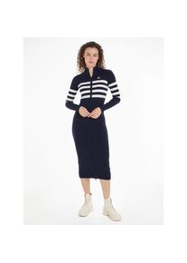 Tommy Jeans, Damen, Sweatkleid &raquo;TJW STRIPE MIDI SWEATER DRESS&laquo; mit Streifendesign, Dark Night Navy, N-Gr, S (36) -N-Gr, Dark Night Navy, Weiche 