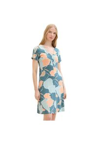 Tom Tailor , Minikleid mit Allover-Print und V-Ausschnitt , abstract flower print , N-Gr , 40 -N-Gr , 40 , Jersey-Kleid von Tom Tailor