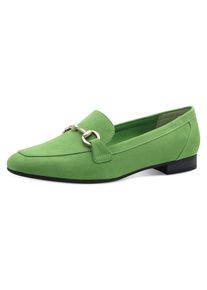 Marco Tozzi , Slipper , Blockabsatz, Loafer, Businessschuh mit Schmuckspange , apfelgrün , 36 , 36 , Eleganter Loafer in veganer Verarbeitung