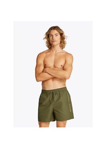 Tommy Hilfiger Swimwear, Herren, Badeshorts &raquo;MEDIUM DRAWSTRING&laquo; mit Logostickerei an der H&uuml;fte, Army Green, N-Gr, S (48) -N-Gr, Army Green, Badeshorts
