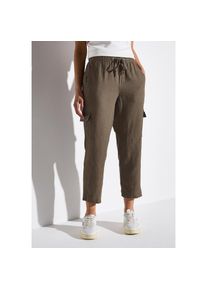 Street One, Damen, Leinenhose &raquo;Style BONNY&laquo; Sommerhose im Cargo-Look, acron brown, L&auml;nge 28, 46 -L&auml;nge 28, acron brown, Leinen Hose im Loose Fit von 