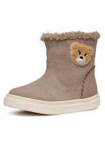 Geox , Kinder , Winterboots »B NASHIK GIRL A« Klettstiefel, Babystiefel Winterstiefel mit süßem Patch , dunkelbeige , 23 , 23 , Lauflernschuh mit...