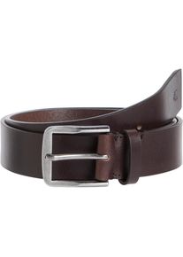 Calvin Klein Jeans, Herren, Lederg&uuml;rtel &raquo;CLASSIC FLAT 35MM&laquo; mit Logopr&auml;gung, Brown/Antique Silver, Brown/Antique Silver, G&uuml;rtel von CALVIN KLEIN