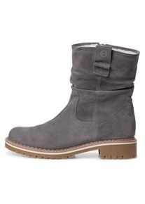Tamaris , Winterstiefelette, Blockabsatz, Winterboots, Stiefelette mit Duo Tex-Ausstattung , grau , 40 , 40 , Winterboots mit Raffungen am slouchy...