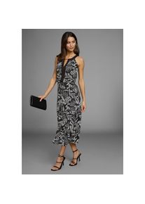 Laura Scott , Sommerkleid, Rundhalsausschnitt mit Kontrasteinsatz, Midi-Länge , schwarz-tropisch , N-Gr , 44 -N-Gr , 44 , Midikleid mit...