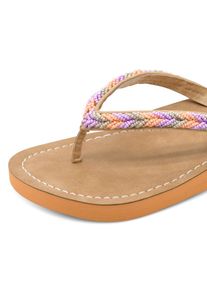 Tamaris, Damen, Zehentrenner , Sommerschuh, Schlappen, Strandschuh in Flechtoptik, orange kombiniert, 37, orange kombiniert, Schicker Zehentrenner f&uuml;r