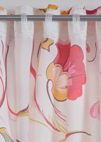 bonprix Zasłona z poliestru z recyklingu ze wzorem w kwiaty (1 szt.), wielokolorowy, Wys./szer. 145/135 cm