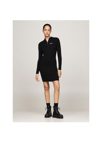 Tommy Jeans, Damen, Strickkleid &raquo;TJW METALLIC TIP ZIP SWTR DRESS&laquo; mit Glitzer, Zipper, black, N-Gr, M (38) -N-Gr, black, Strickkleid von Tommy Jeans