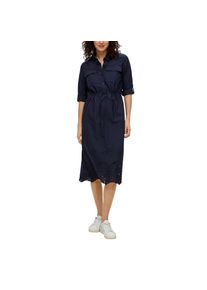 s.Oliver , Hemdblusenkleid Sommerkleid mit Broderie Anglaise , navy , N-Gr , 42 -N-Gr , 42 , Langes Kleid von s.Oliver