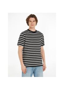 Tommy Jeans , Herren,Damen , T-Shirt »TJM REG EASY STRIPE TEE«, mit mehrfarbigen Streifen , Black / Multi , L , L , T-Shirt von Tommy Jeans