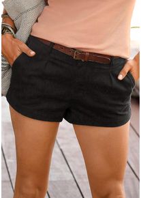 Lascana Dames Short in zwart ,maat 38, Witt, 98% Katoen, 2% Elastan
